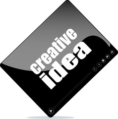 Poster - Video player for web with creative idea word