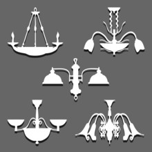 Silhouettes Of Lamps Icon Great For Any Use. Vector EPS10.