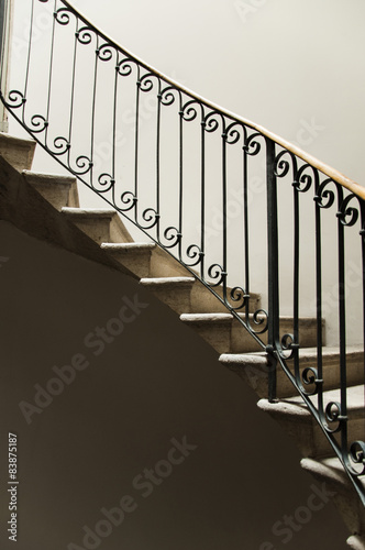 Obraz w ramie apartment spiral stairs
