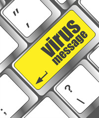 Poster - Computer keyboard with virus message key