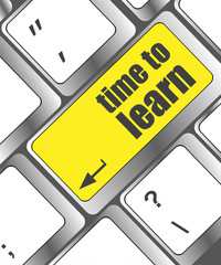 Poster - time to learn - close up view on conceptual keyboard