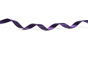 Wall Mural - Purple ribbon on white background