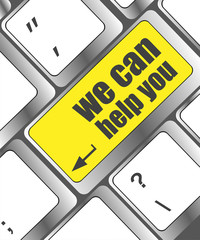 Poster - we can help you word on computer keyboard key