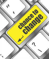 Leinwandbilder - chance to change key on keyboard showing business success