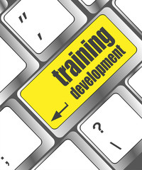 Poster - Education computer keyboard with word Training development