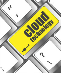Poster - Connect to cloud concept on button of the keyboard key