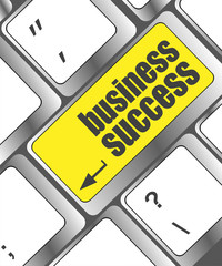 Poster - business success button on computer keyboard key