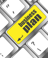 Poster - business plan button on computer keyboard key