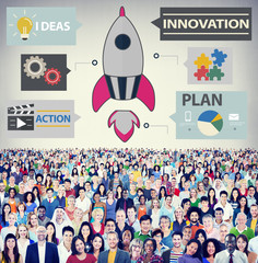 Sticker - Innovation Plan Planning Ideas Action Launch Start Up Success Co