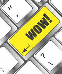 Poster - wow button on computer keyboard key