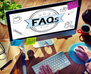 Wall Mural - Faq Frequently Asked Questions Guidance Explanation Concept