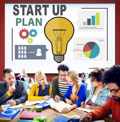 Sticker - Startup Goals Growth Success Plan Business Concept