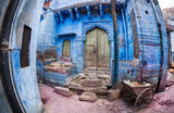 Fototapeta Na drzwi - Blue city house in India