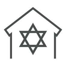 Icono Aislado Sinagoga Gris