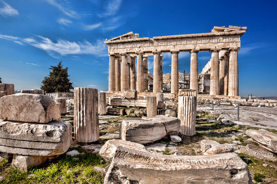 parthenon temple on the acropolis in athens, greece