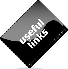 Poster - Video player for web, useful links word on it
