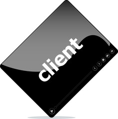 Poster - Video player for web, client word on it