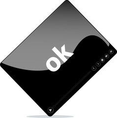 Poster - Video movie media player with ok word on it