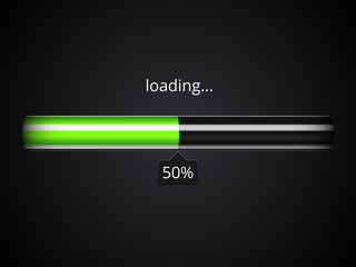 Green loading progress bar