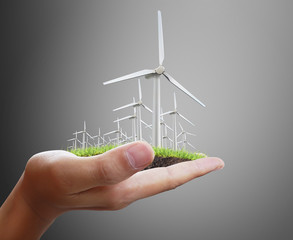 wind turbines in the hand