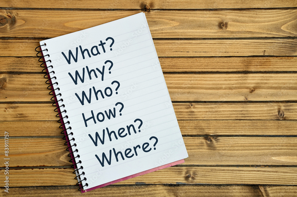 What Why Who How word Stock Photo | Adobe Stock