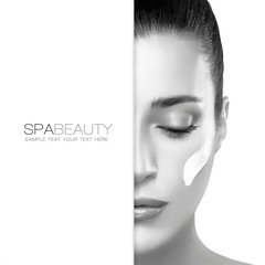 Wall Mural - spa beauty and skincare concept. template design