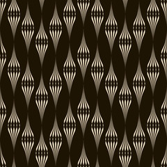 Vector seamless pattern monochrome ornament with stylized geomet