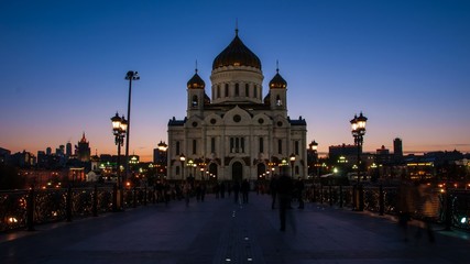 Wall Mural - Christ Saviour Cathedral in Moscow city at night