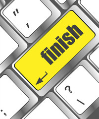 Poster - finish button on black internet computer keyboard