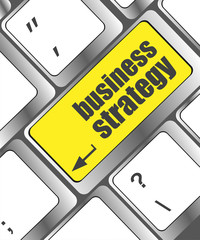 Poster - business strategy - business concepts on computer