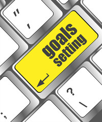 Poster - Goals setting button on keyboard with soft focus