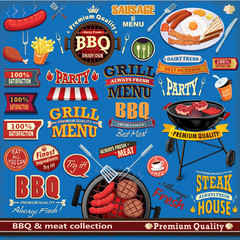 Vintage BBQ poster design element