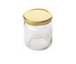 Empty mason jar over white background