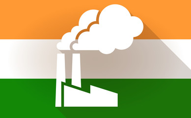 Sticker - India flag icon with a factory