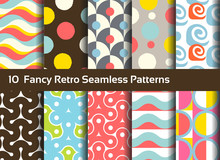 Abstract Seamless Patterns. Geometrical And Ornamental Motifs