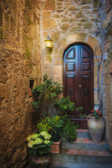  Classic Tuscan door in the village Pitigliano
