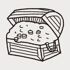 Sticker - treasure chest doodle