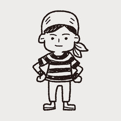 Sticker - pirate Sailor doodle