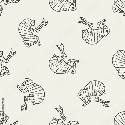 Fotografie, Tablou Flea doodle seamless pattern background