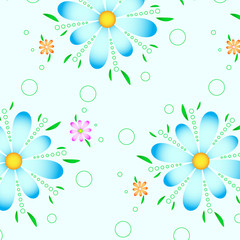 pattern flower blue graphic background design