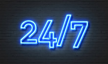 24/7 Open Concept Neon Sign