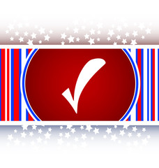 Poster - glossy web button with check mark sign. shape icon