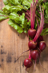 Wall Mural - fresh beetroot on wooden background