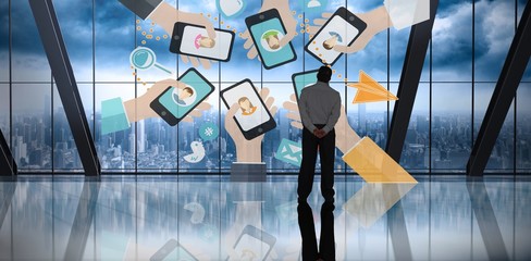 Poster - Composite image of businessman standing