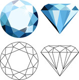 Fototapeta Mapy - Flat style diamonds