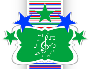 Poster - music round glossy web icon on white background
