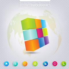 Poster - Modern 3d infographic design with place for your text , workflow