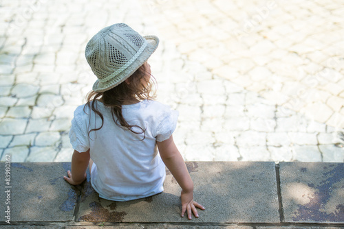 水辺に座る女の子 Stock Photo Adobe Stock