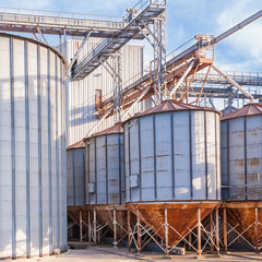 Canvas Print - Storage facility cereals, and biogas production