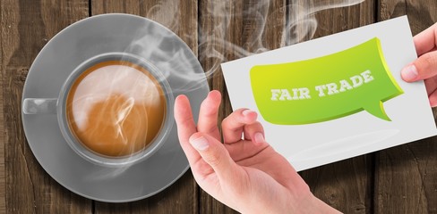 Poster - Composite image of hand showing card